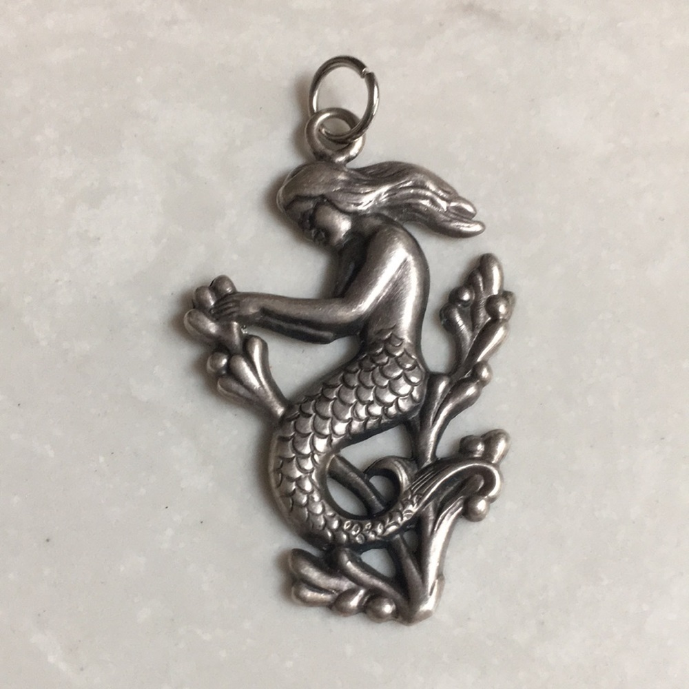 SOLD**********Antique sterling rare mermaid